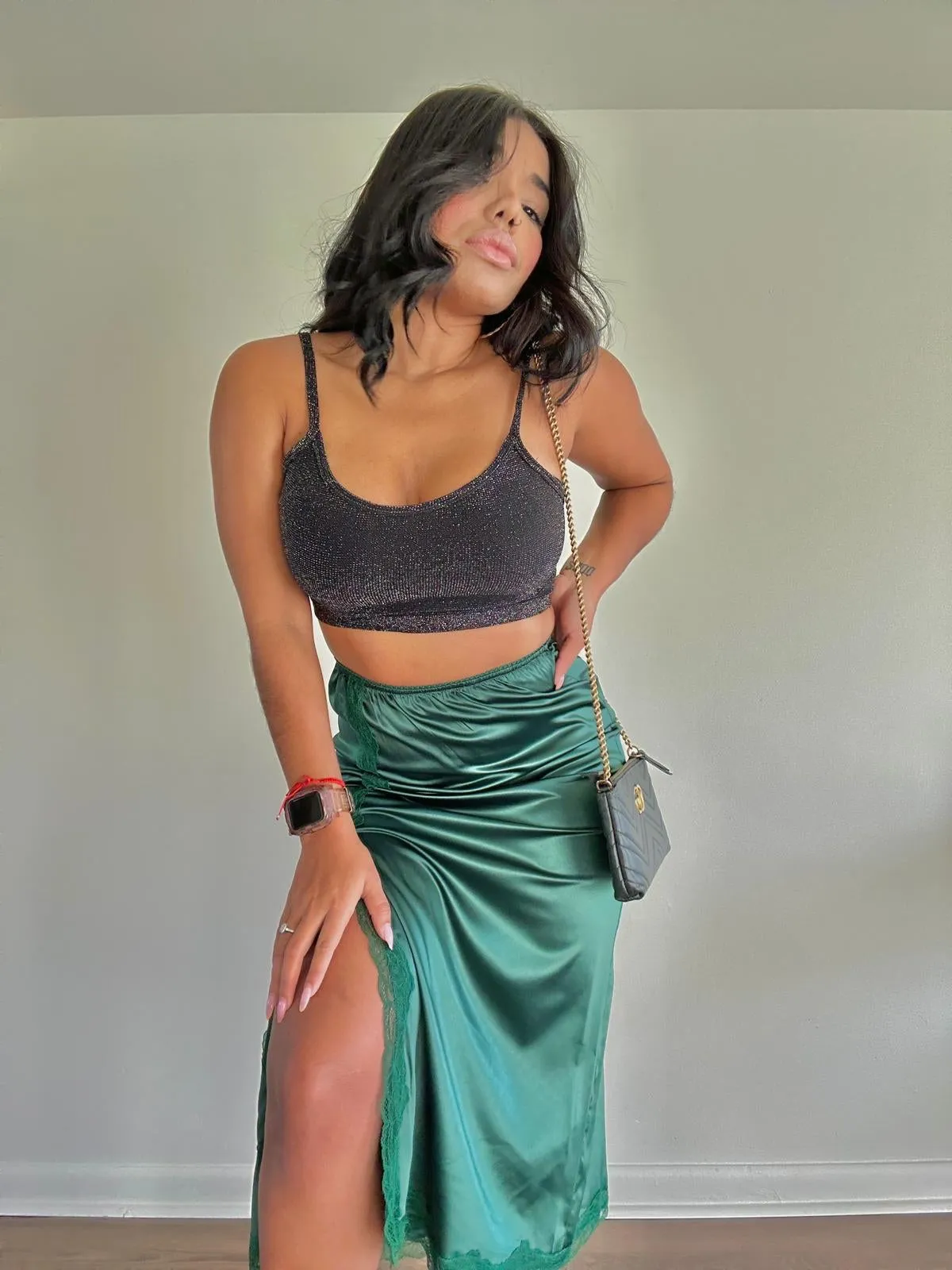 Satin Midi Skirt