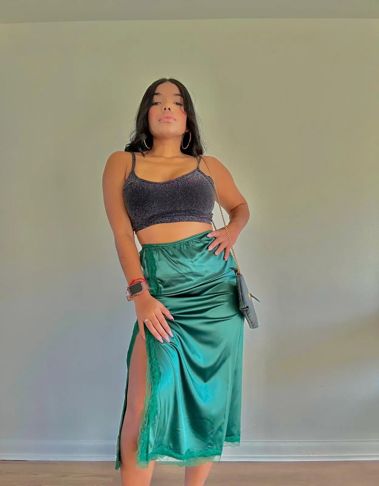 Satin Midi Skirt