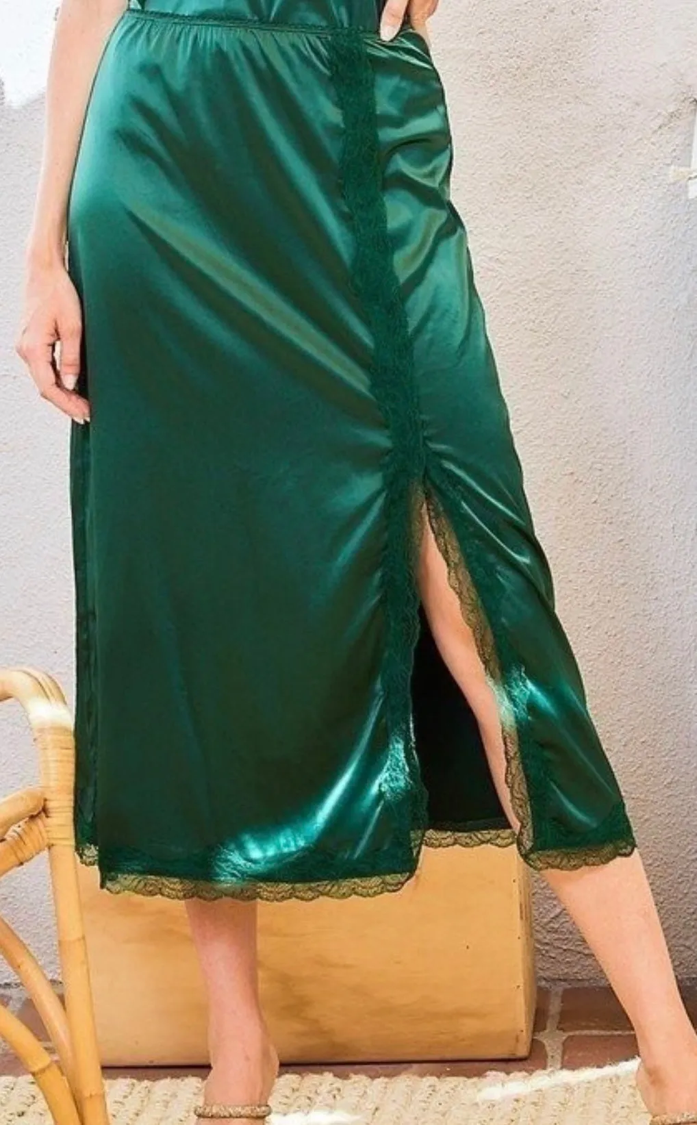 Satin Midi Skirt