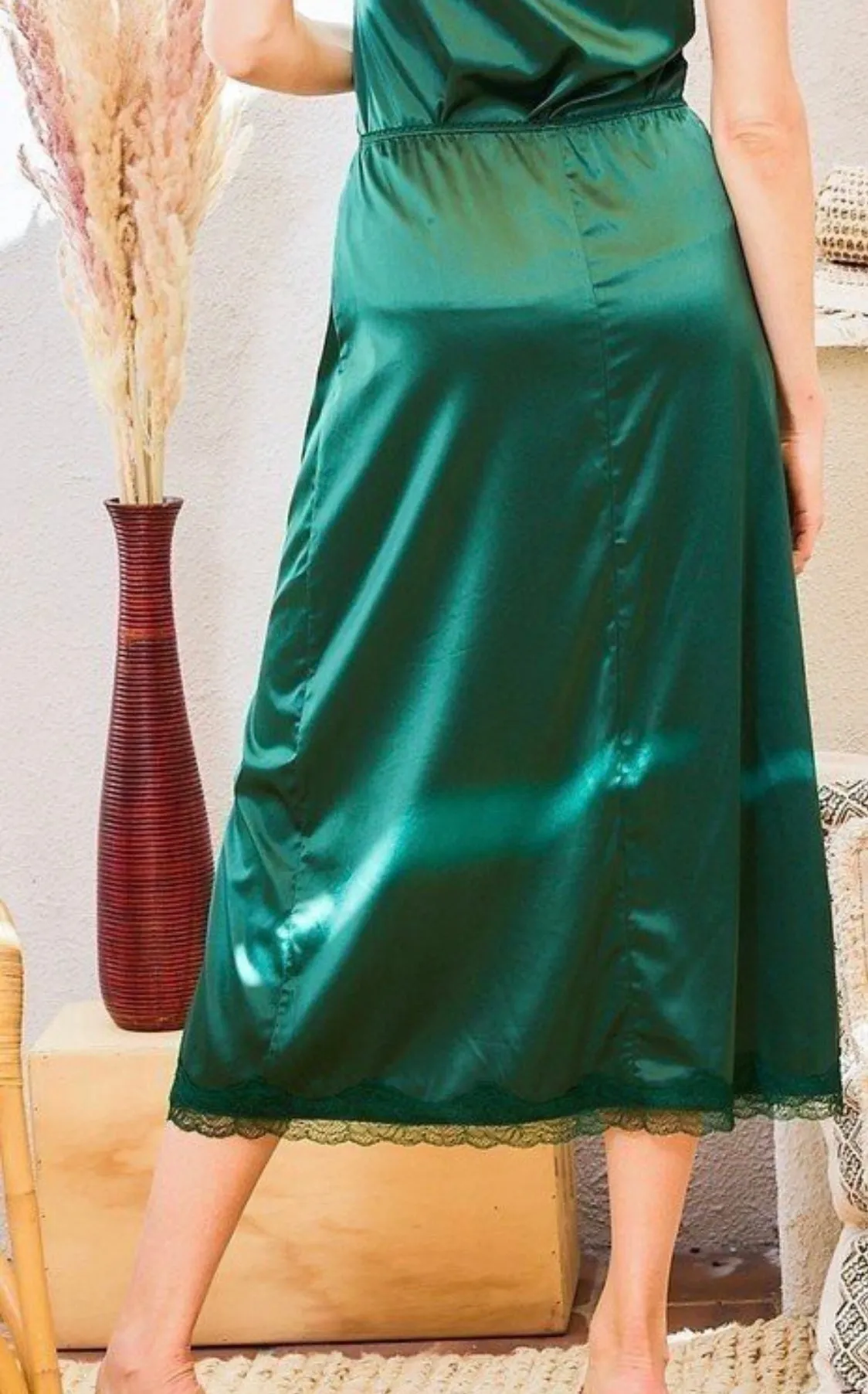 Satin Midi Skirt
