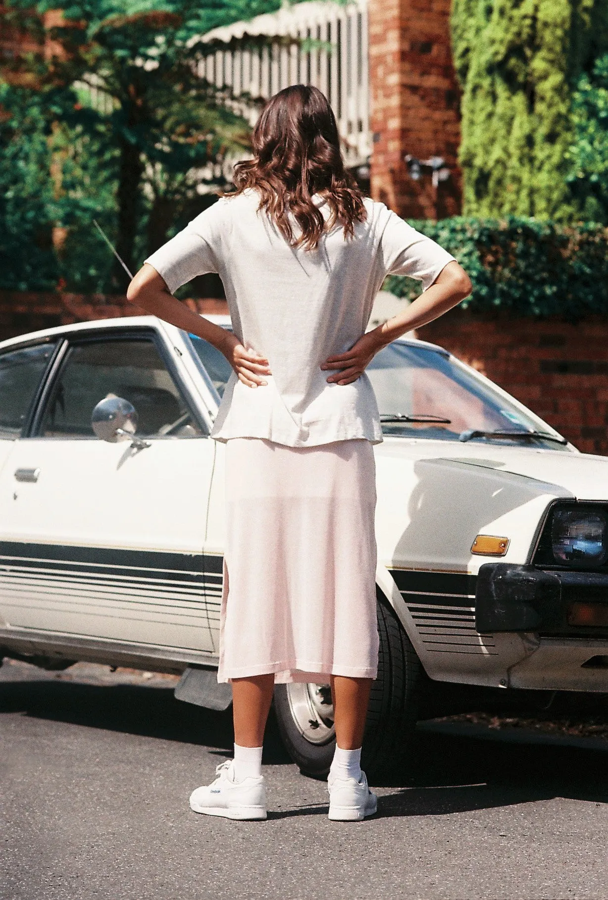 Sheer Knit Skirt ~ Pale Pink