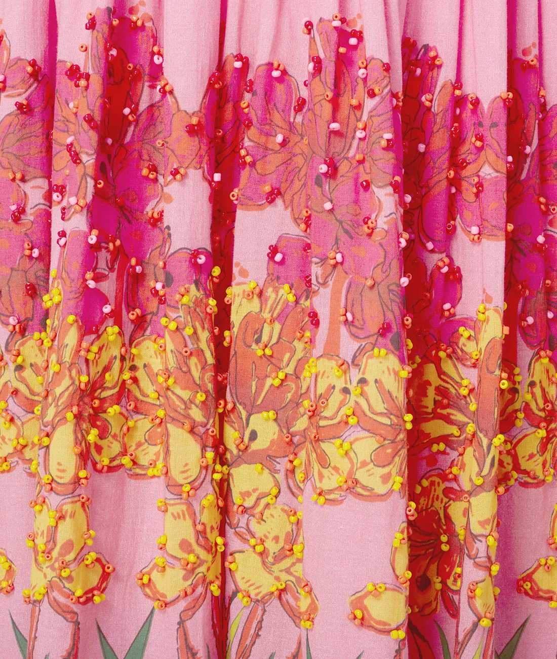 Silk and Cotton Hand Embroidered Skirt