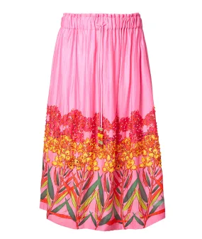 Silk and Cotton Hand Embroidered Skirt