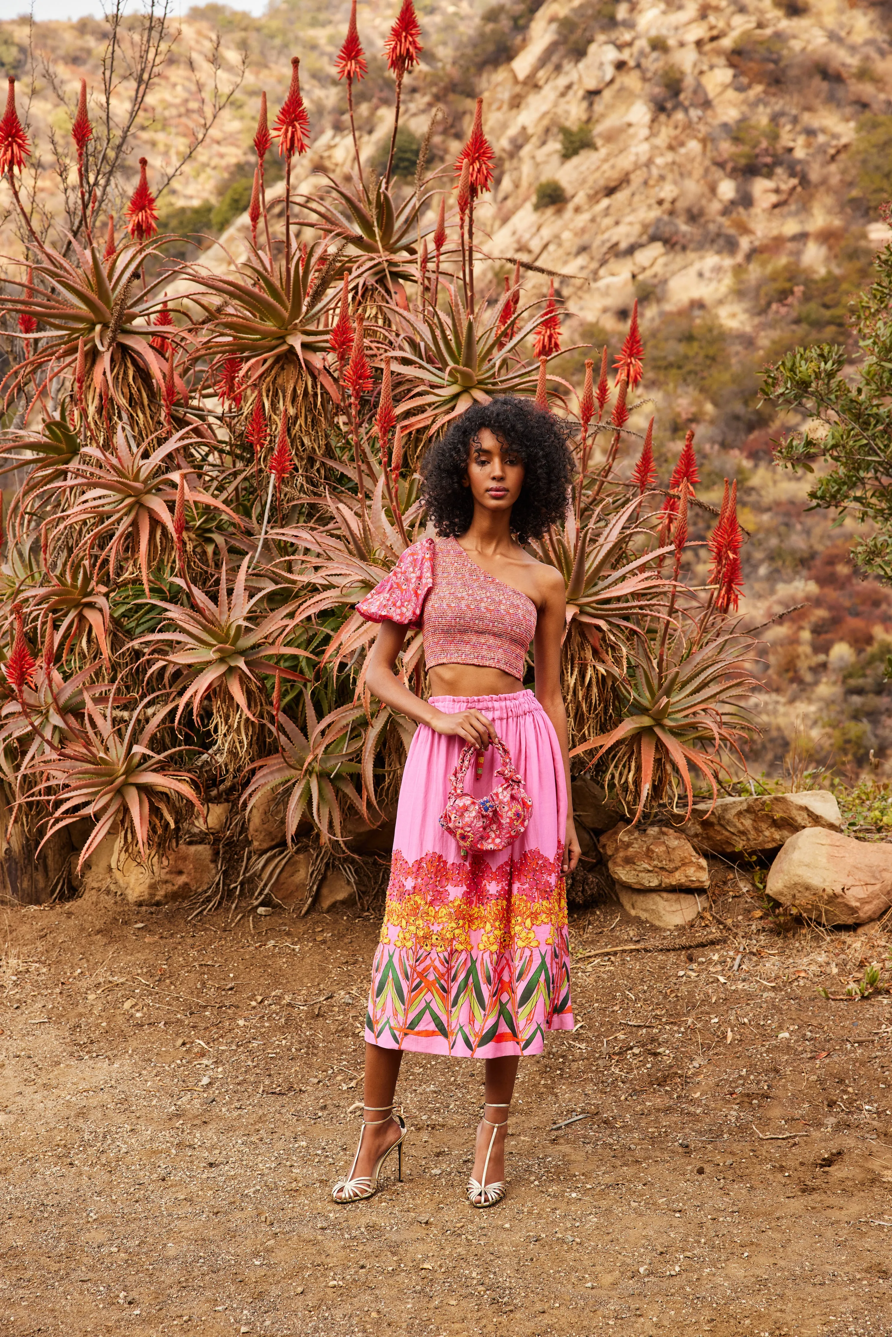 Silk and Cotton Hand Embroidered Skirt