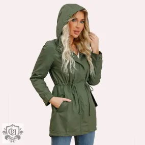 Solid Colour Hooded Coat