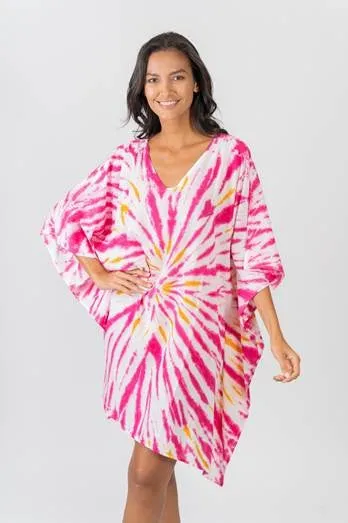 Spider Tie Dye Poncho Dress