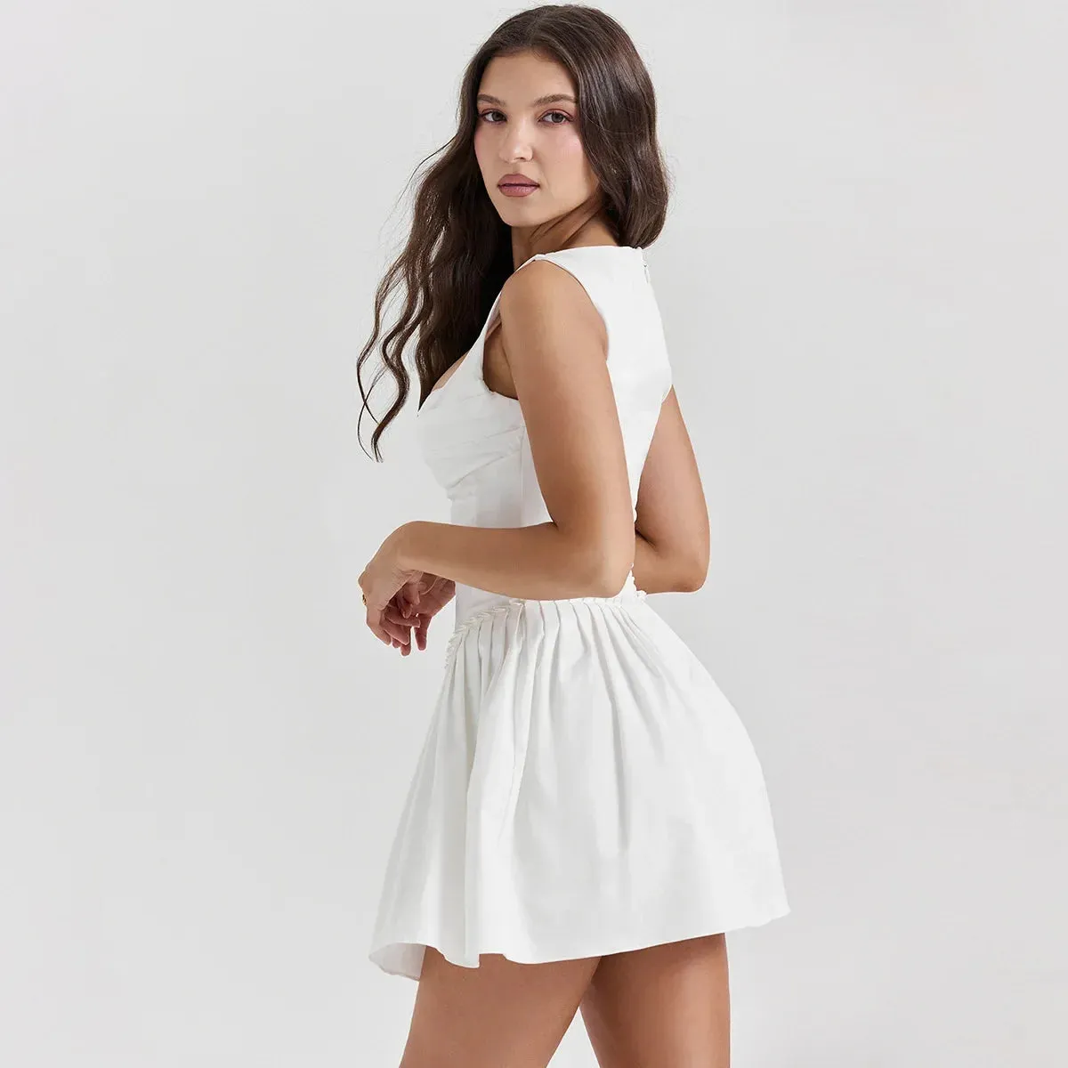 Square Neck Fit and Flare Dress