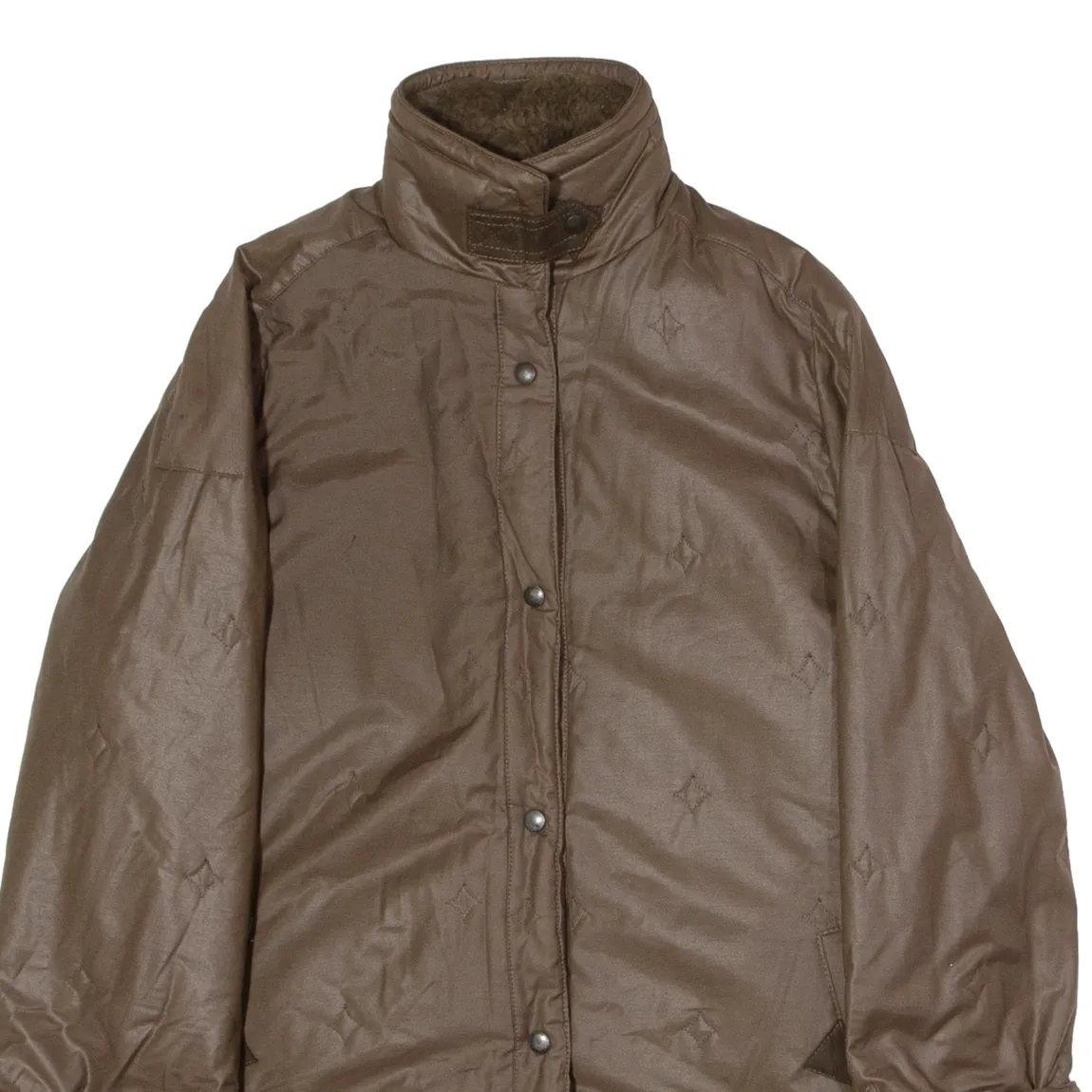 STADICK Womens Overcoat Coat Brown 90s Diamond UK 14