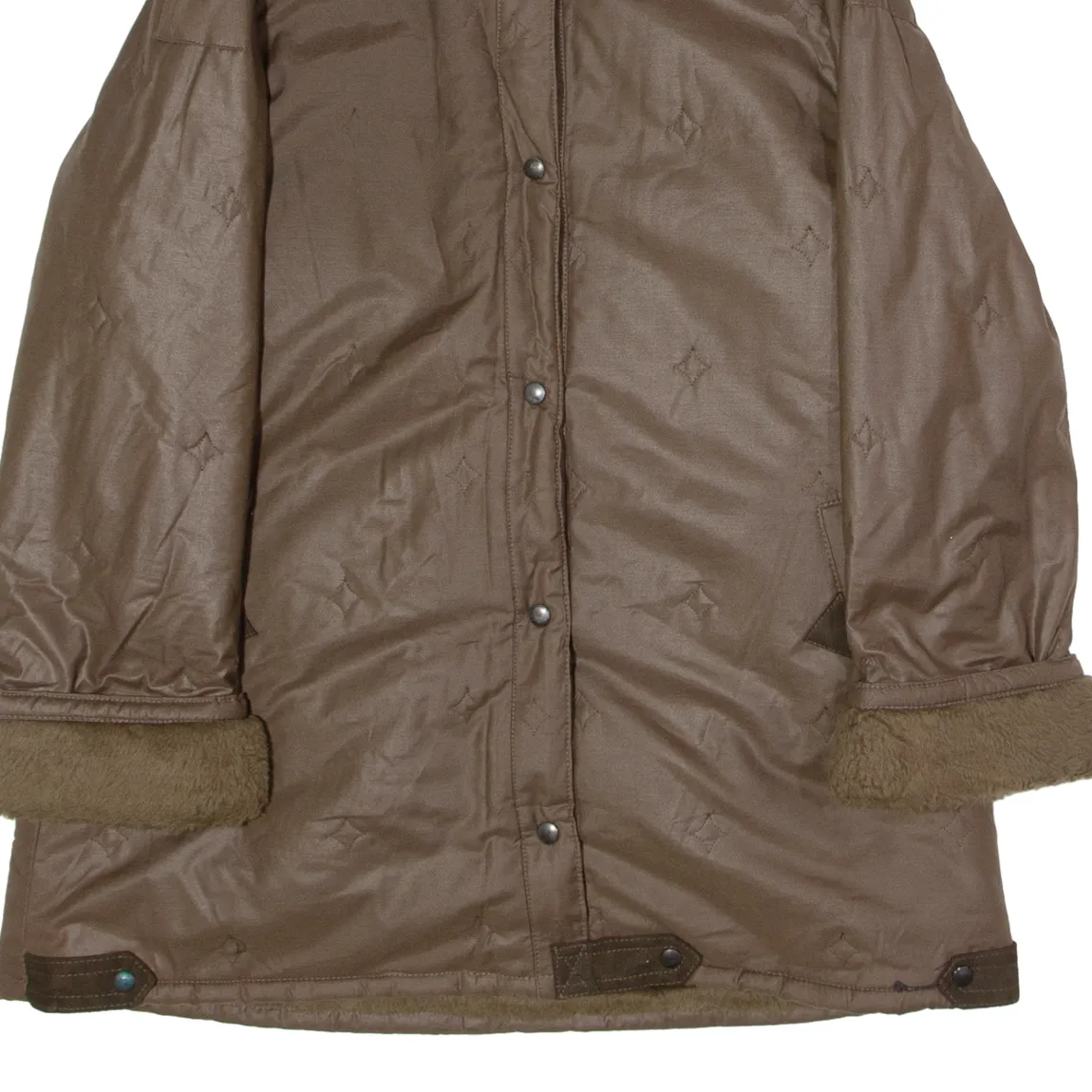 STADICK Womens Overcoat Coat Brown 90s Diamond UK 14