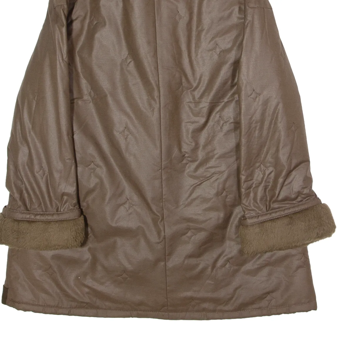 STADICK Womens Overcoat Coat Brown 90s Diamond UK 14
