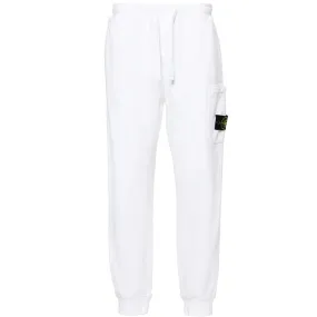 Stone Island White Cuffed Sweatpants
