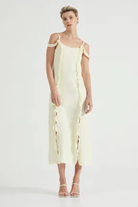 STROKE FRILL SLIP DRESS | LIMONCELLO