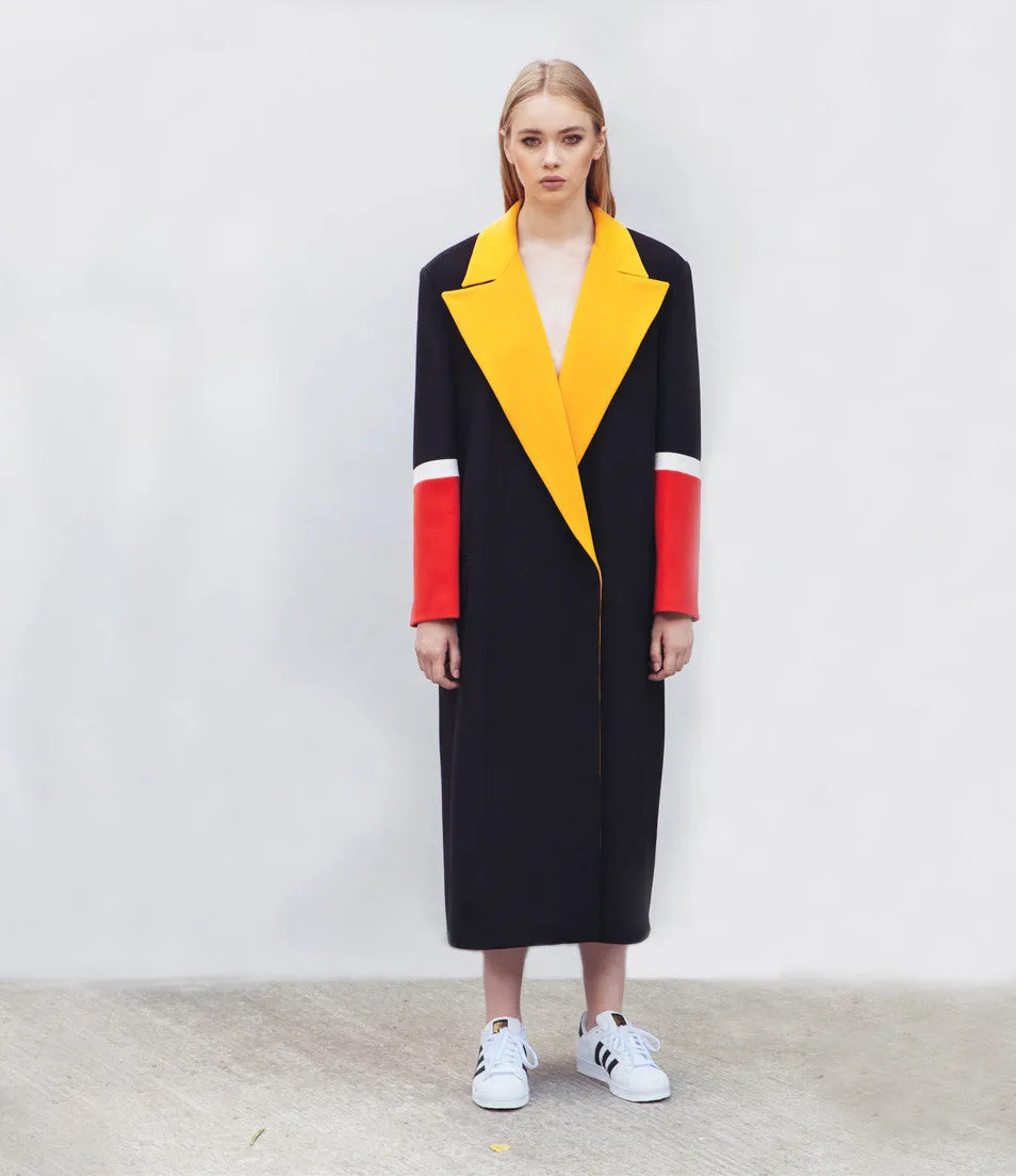Tailored Black Coat - R/Y