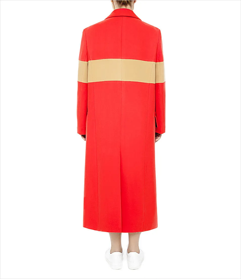 Tailored Coral Striped Coat