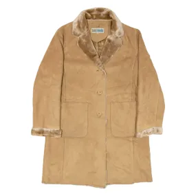 TALLA&MODA Leather Look Womens Overcoat Coat Beige L