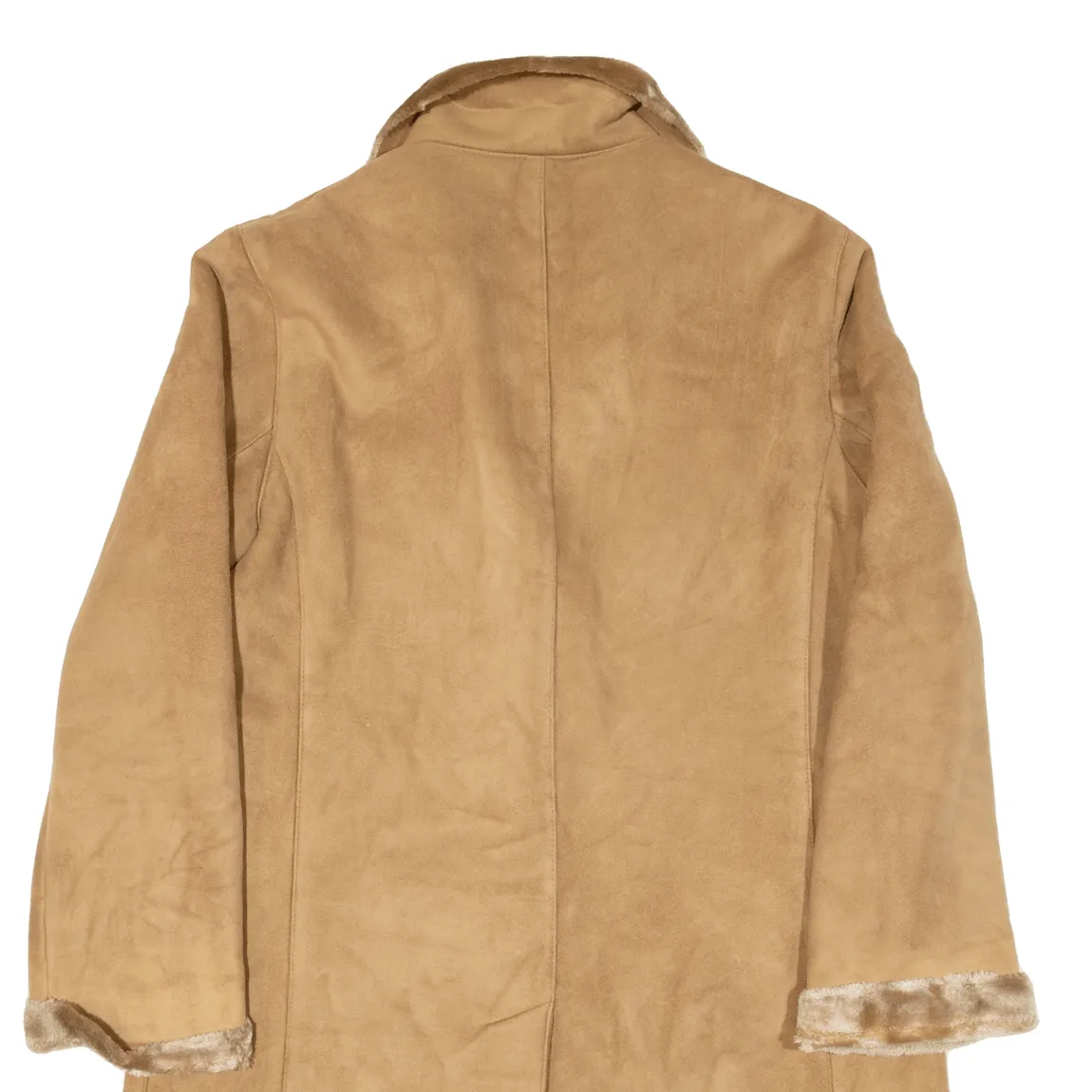 TALLA&MODA Leather Look Womens Overcoat Coat Beige L