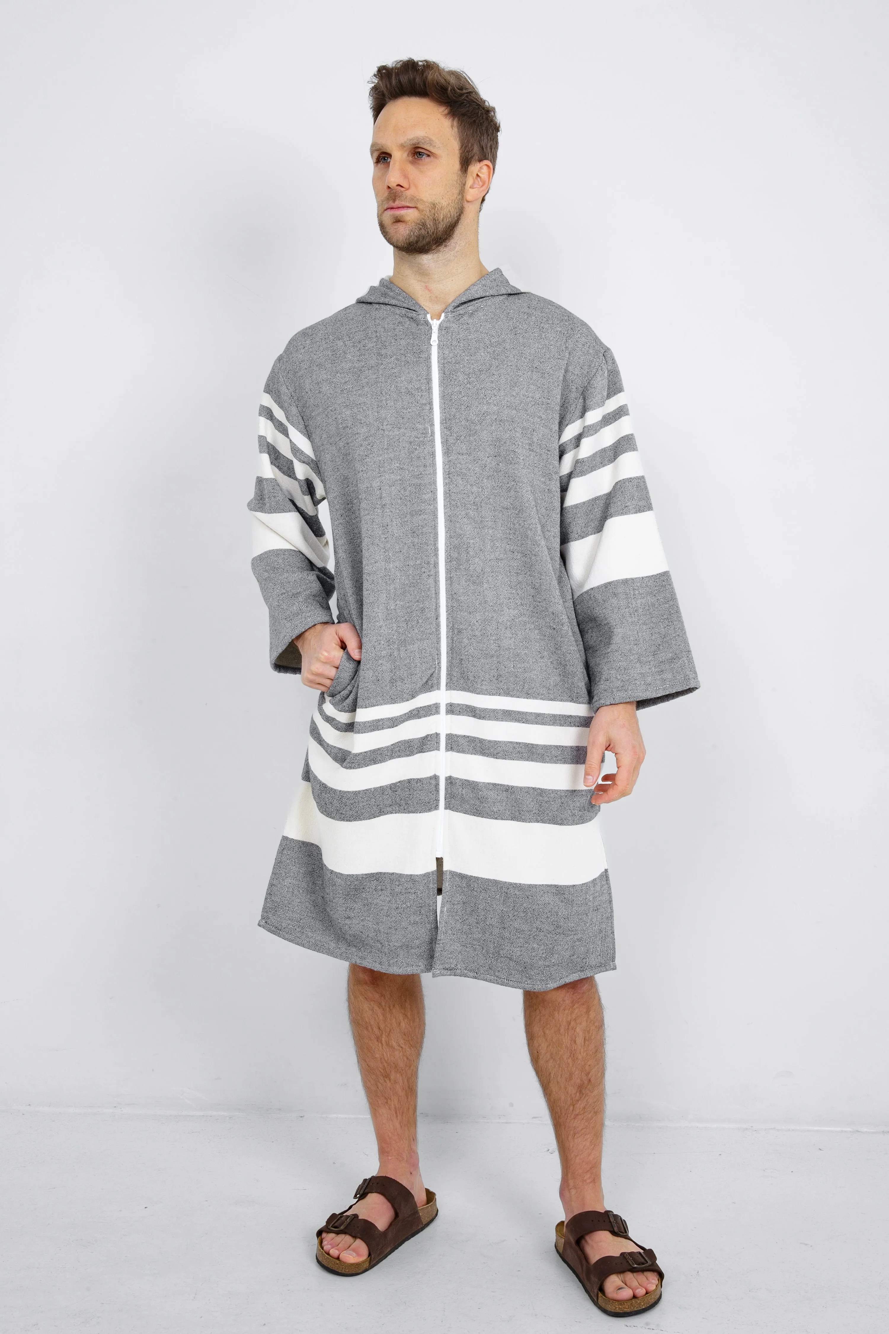 THE GALE | Unisex Terry Lined Zip Poncho