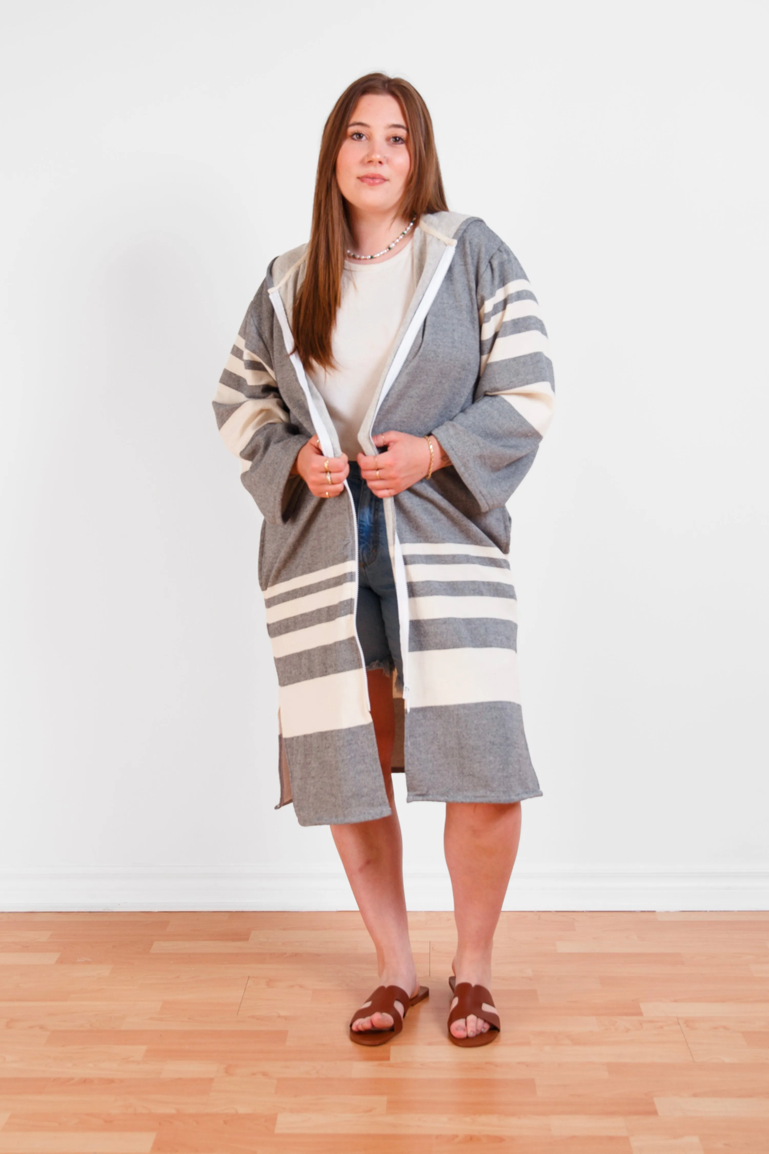 THE GALE | Unisex Terry Lined Zip Poncho