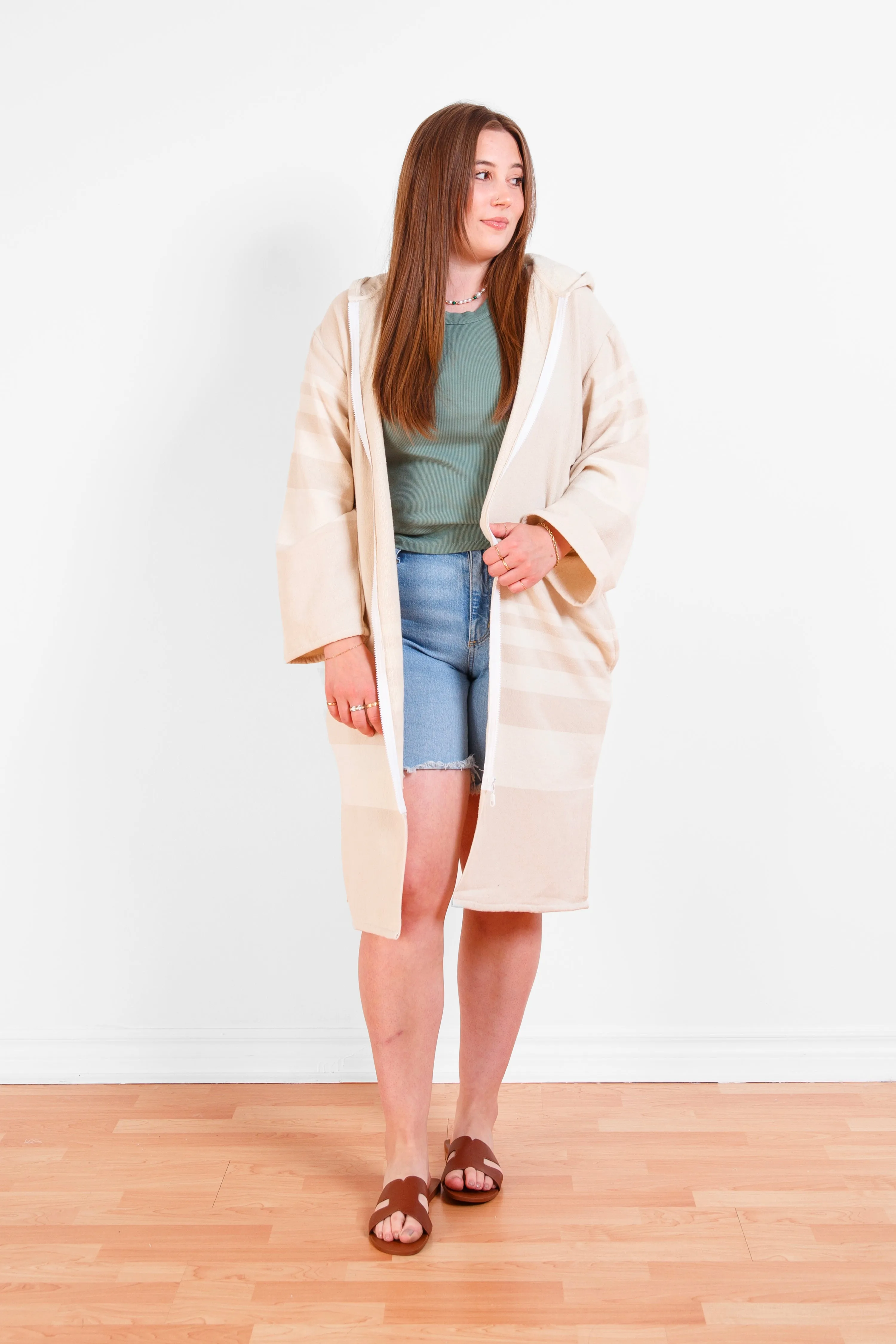 THE GALE | Unisex Terry Lined Zip Poncho