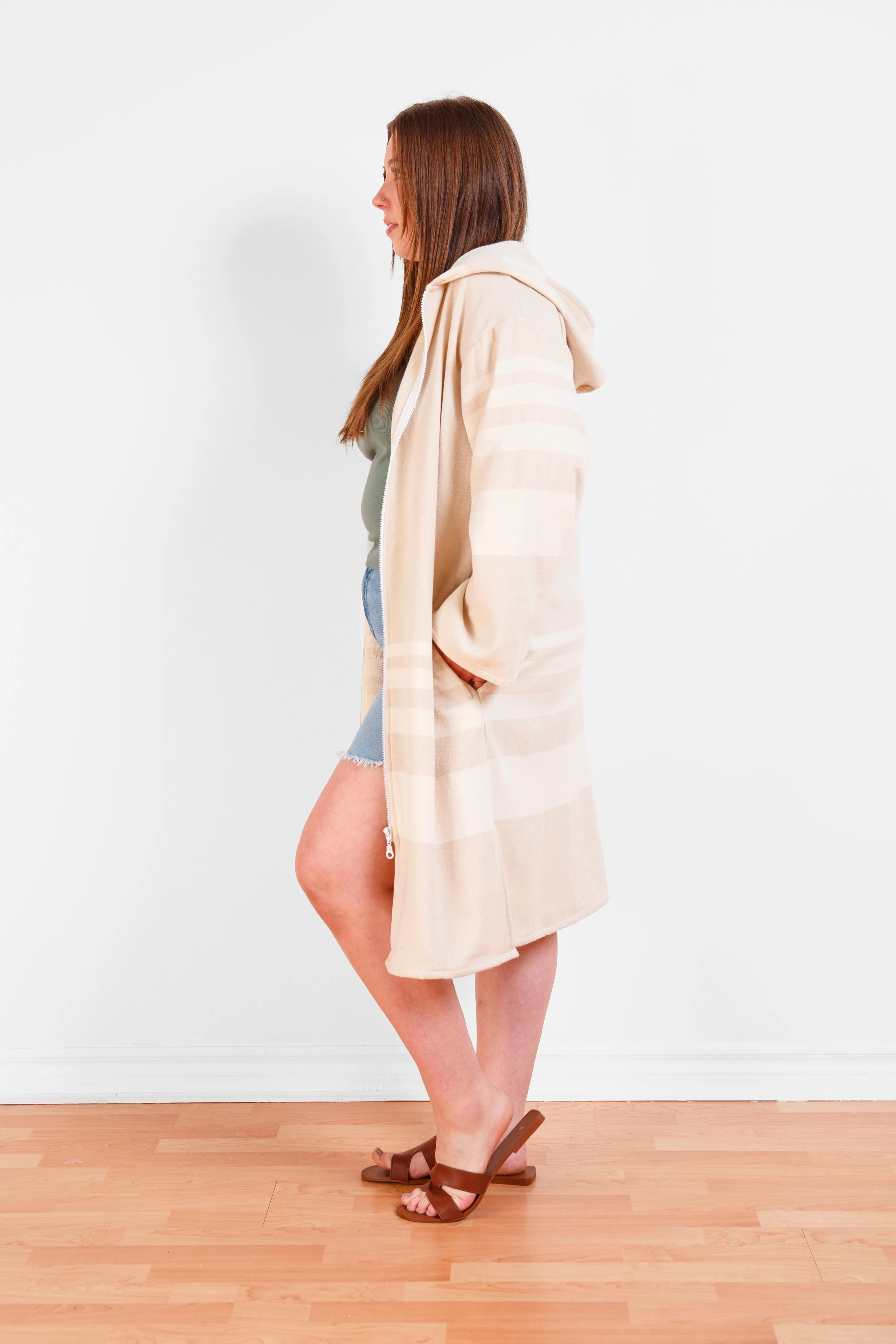 THE GALE | Unisex Terry Lined Zip Poncho