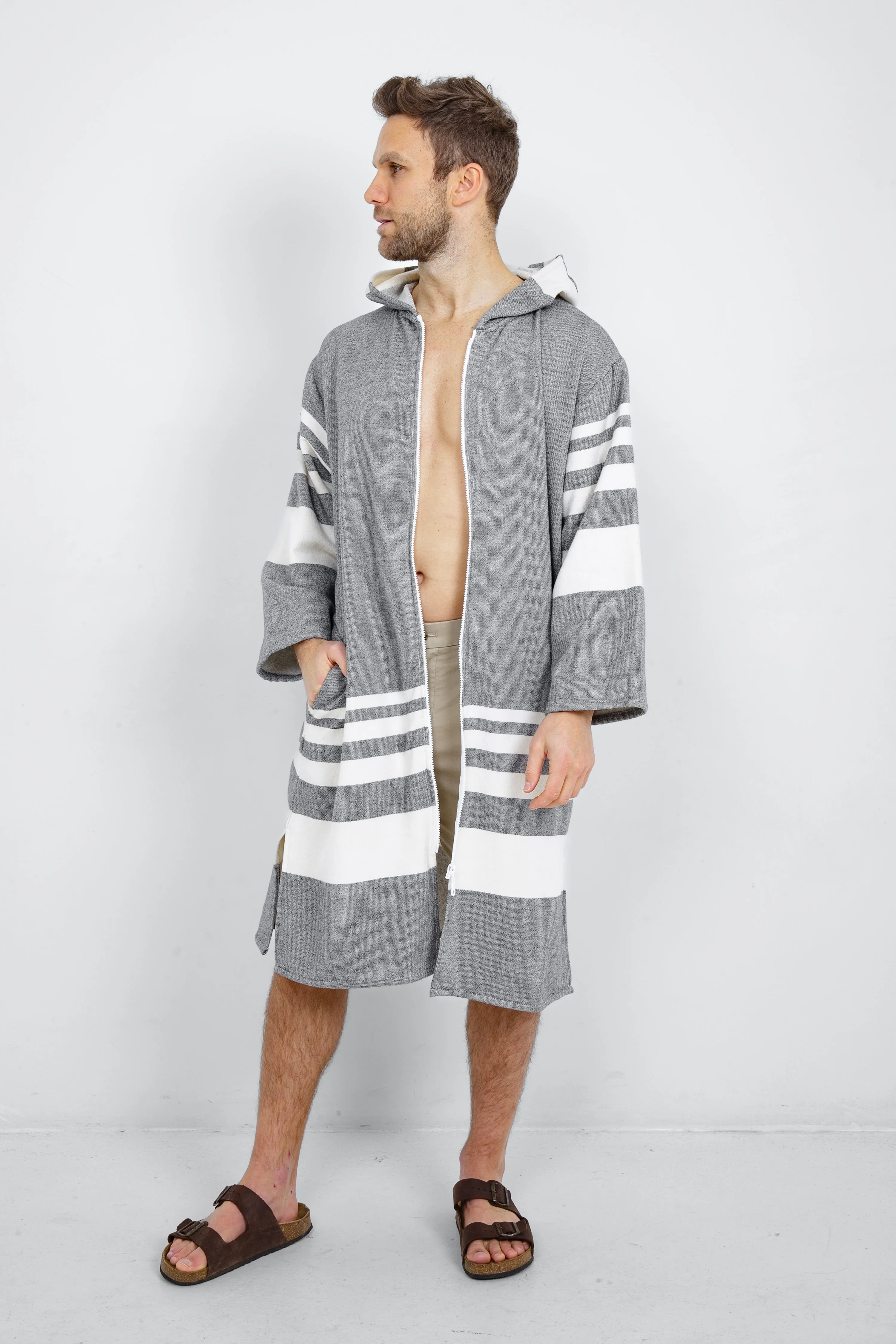 THE GALE | Unisex Terry Lined Zip Poncho