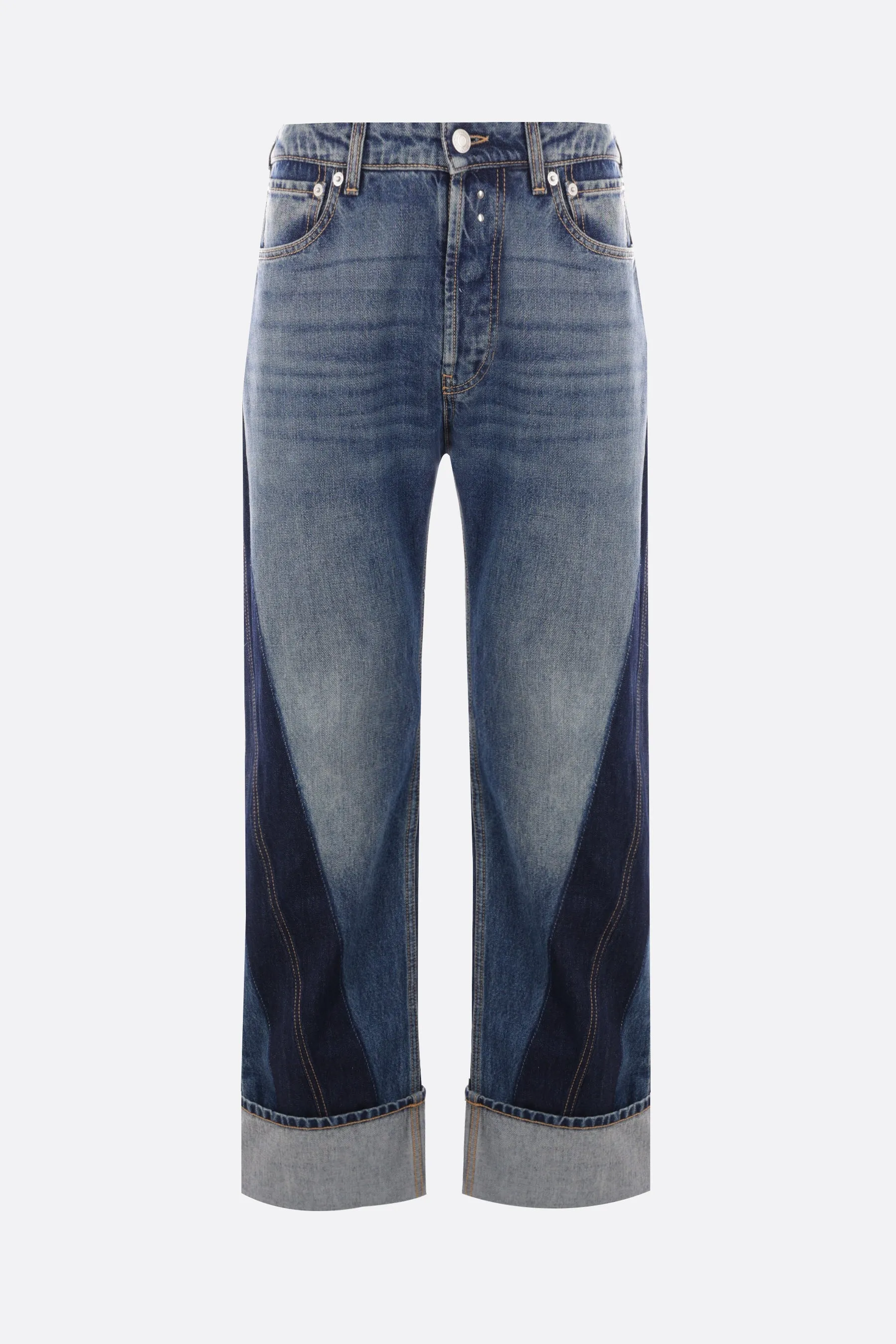 Twisted Stripe Pattern Denim Jeans