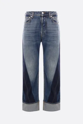 Twisted Stripe Pattern Denim Jeans