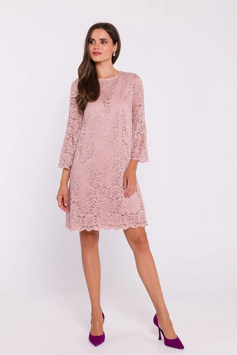 Unique trapezoidal double-layer cocktail dress