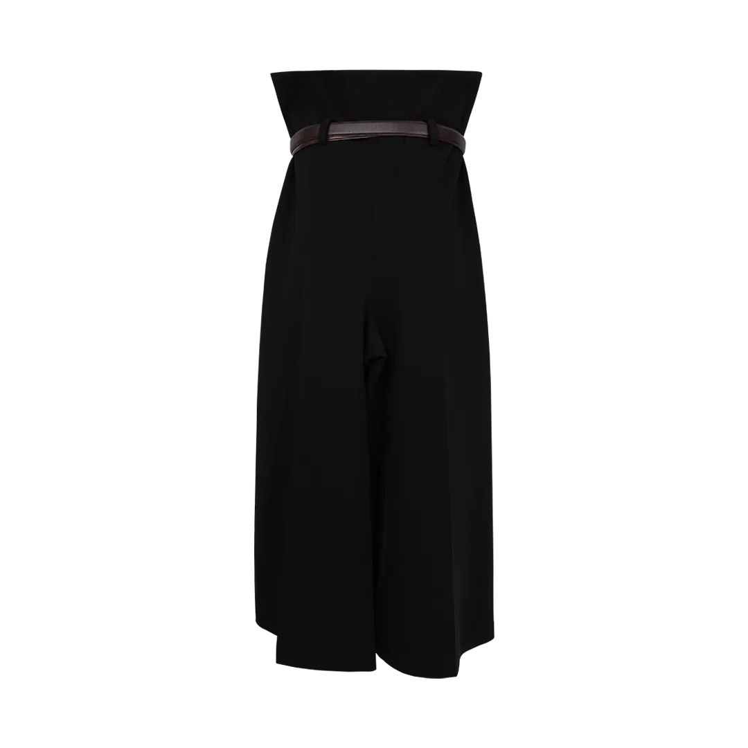 Upcycled Denim Midi Skirt with Pant Detail