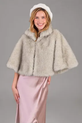 Upturned Collar Fur Capelet