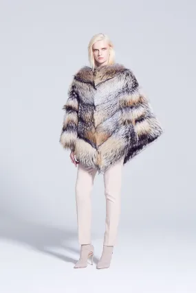 Valentina Cross Fox Fur Cape