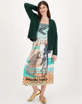Vanessa printed Midi Skirt / Safari