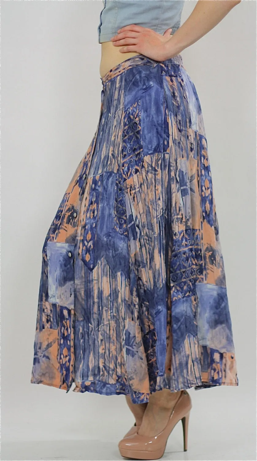 Vintage 80s Gypsy Hippie Boho maxi skirt