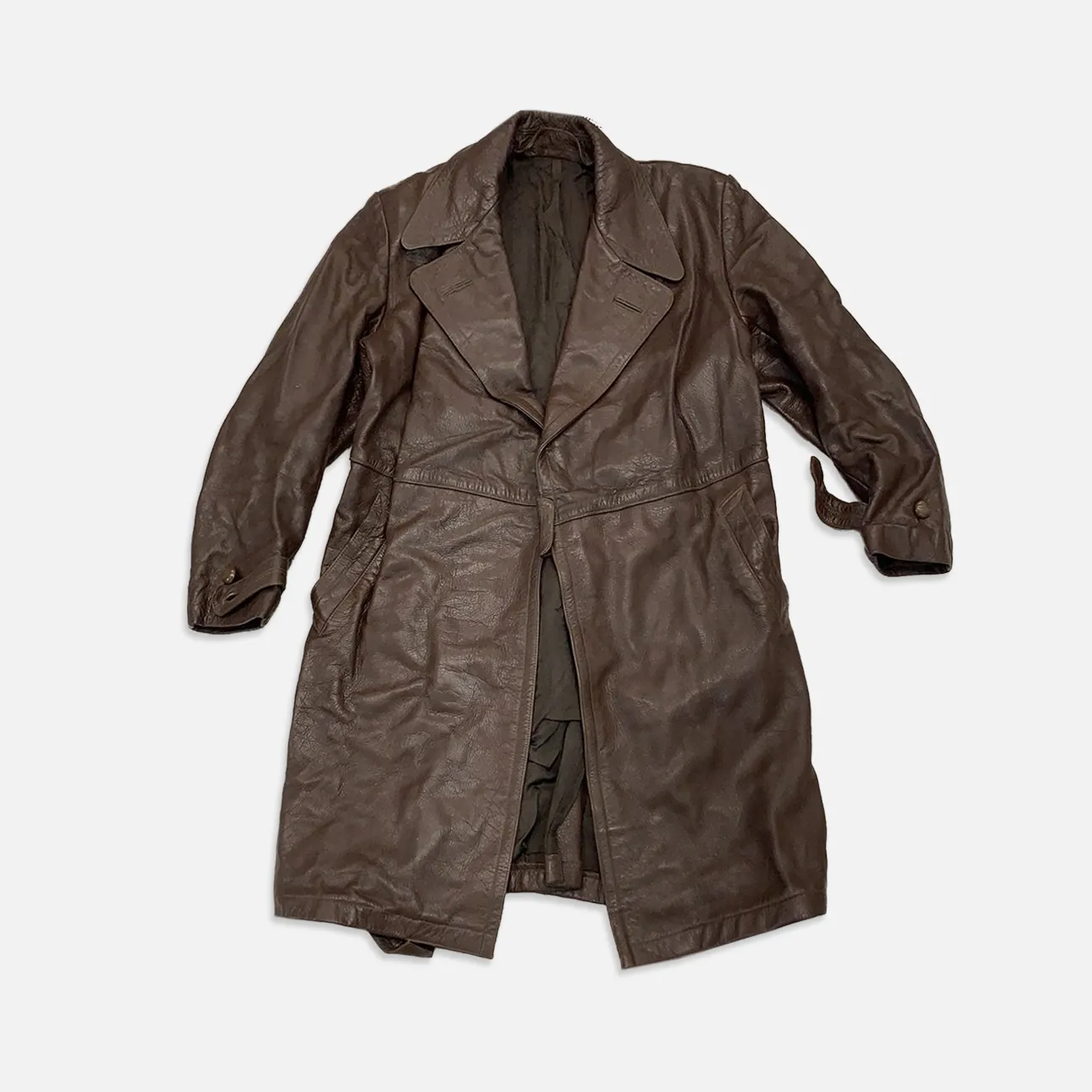 Vintage Brown leather trench coat