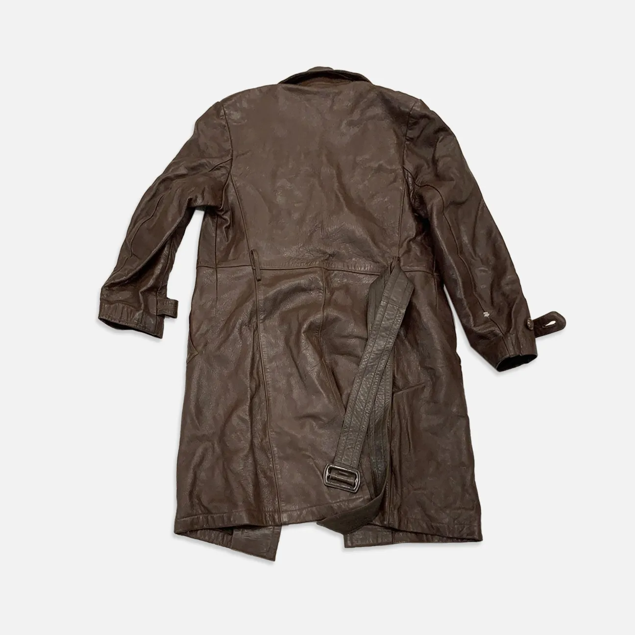 Vintage Brown leather trench coat