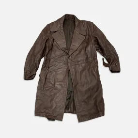 Vintage Brown leather trench coat
