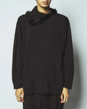 vintage fur collar sweater