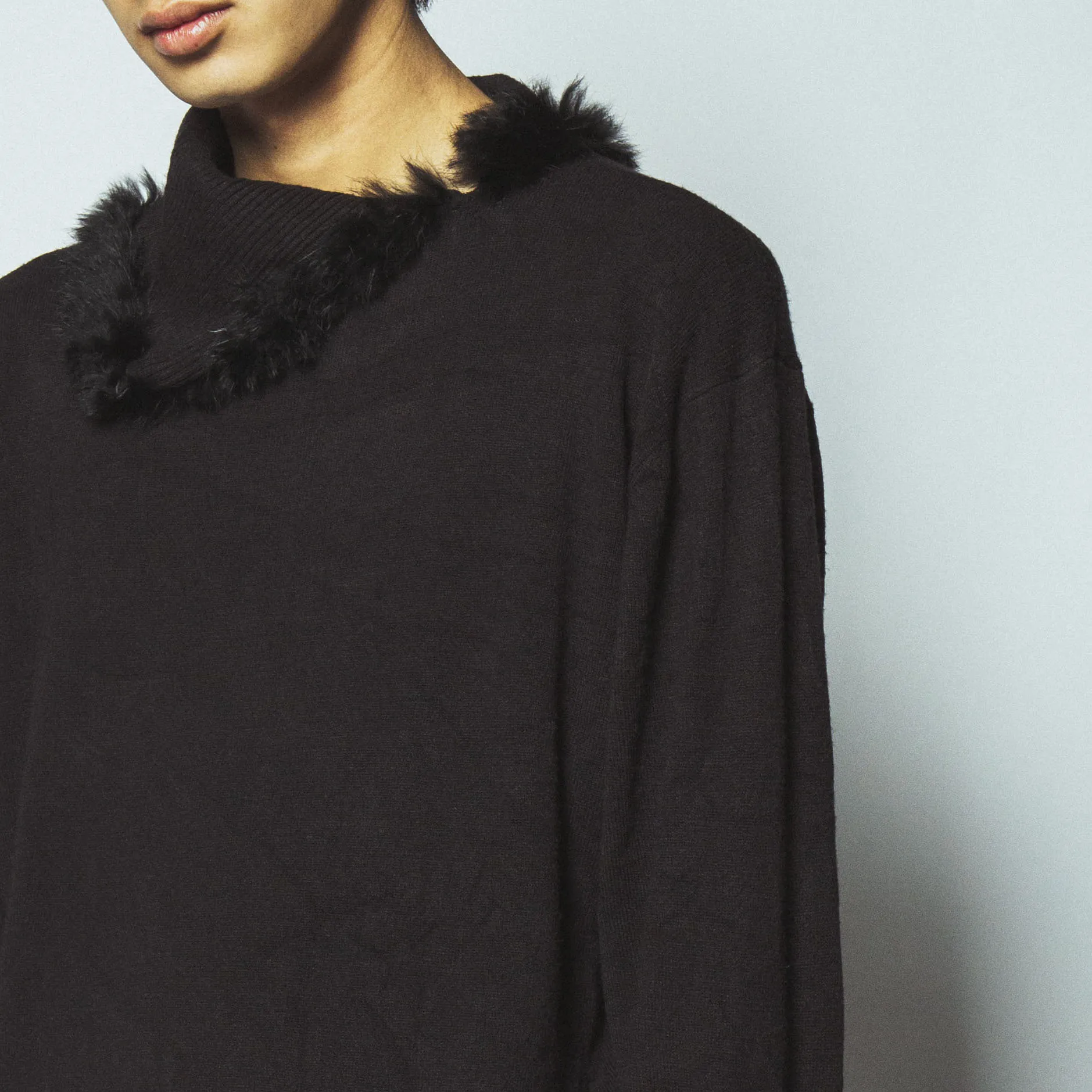 vintage fur collar sweater