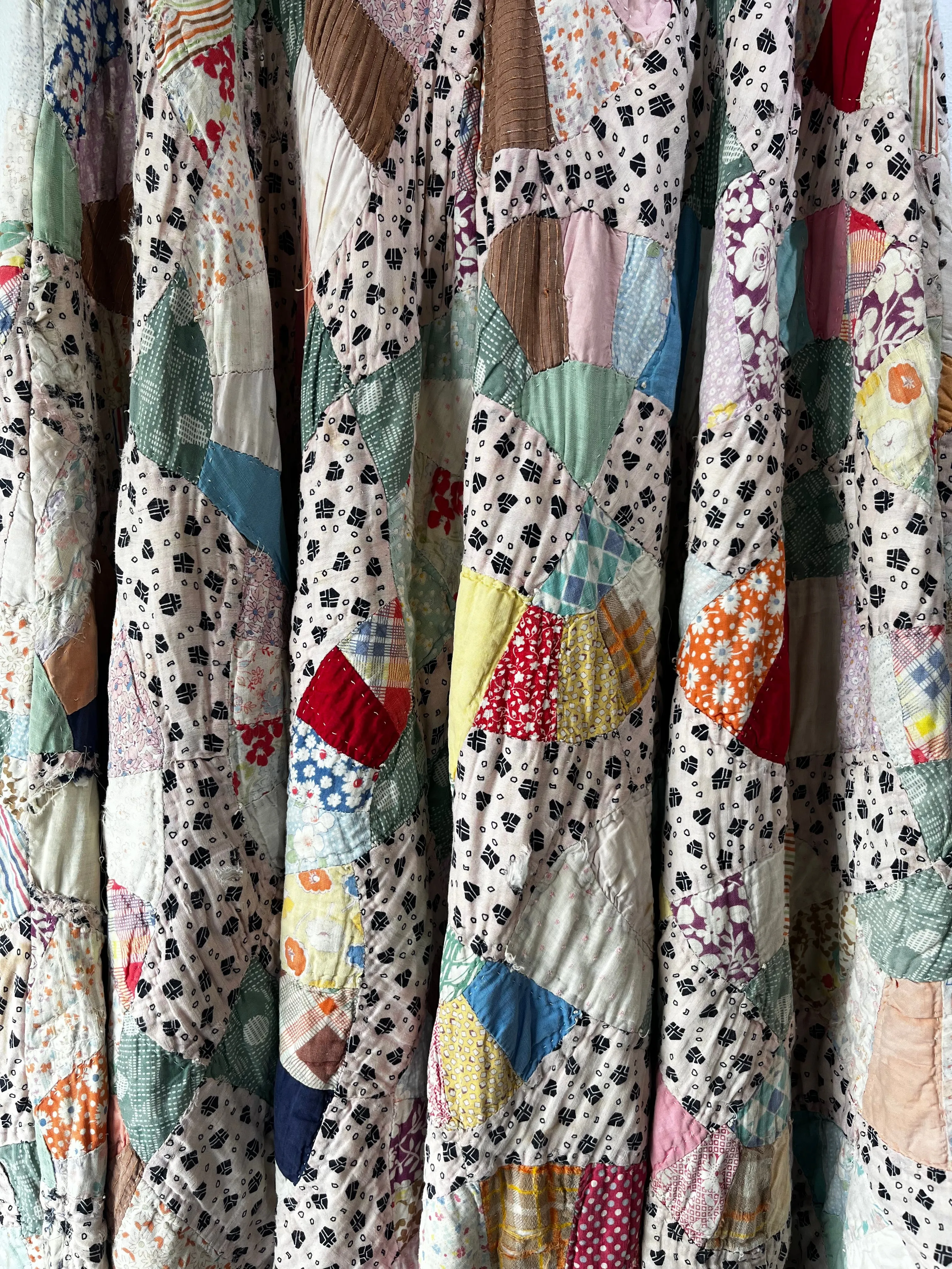 Vintage Handmade Patchwork Quilt Maxi Skirt