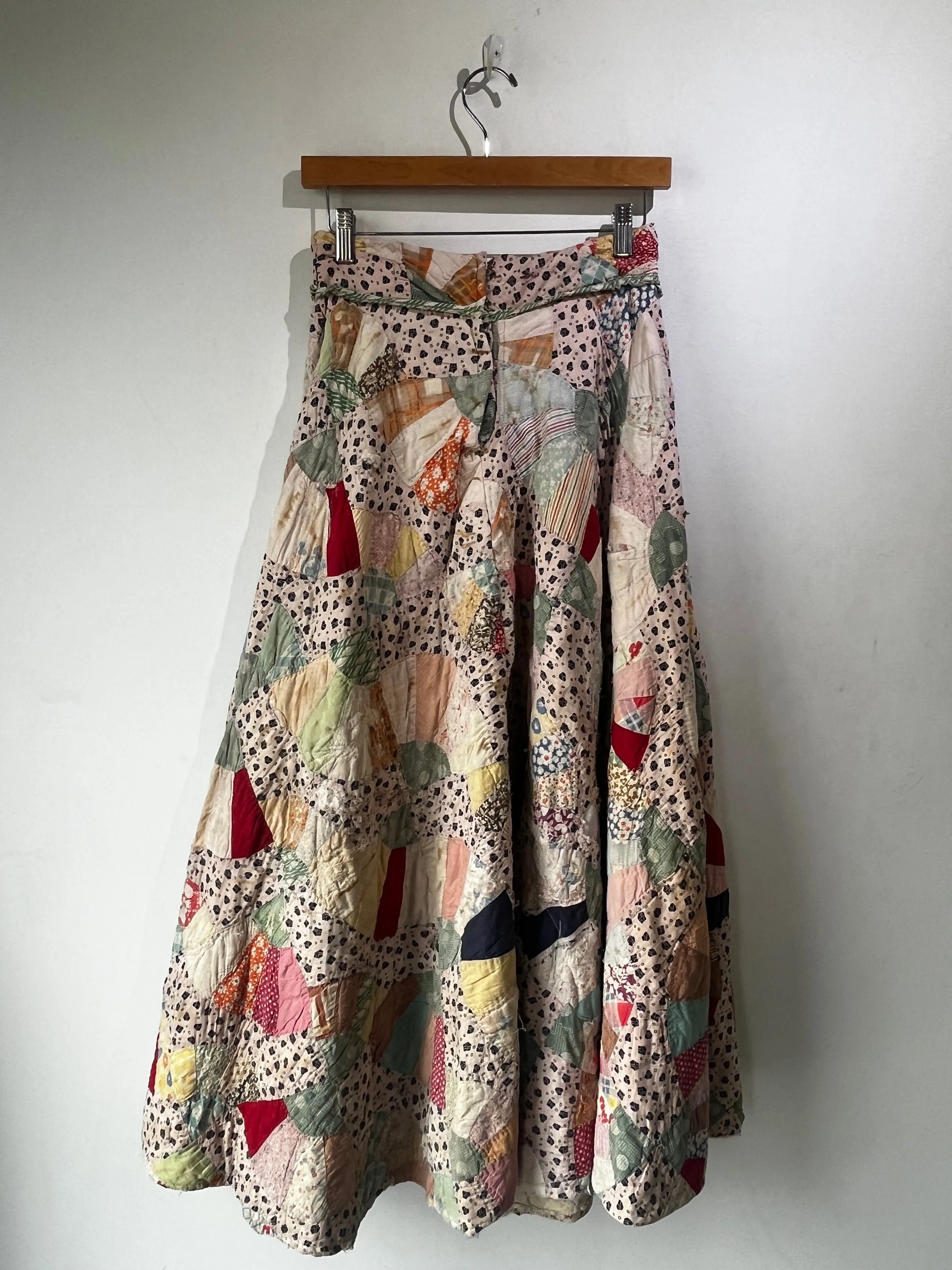 Vintage Handmade Patchwork Quilt Maxi Skirt