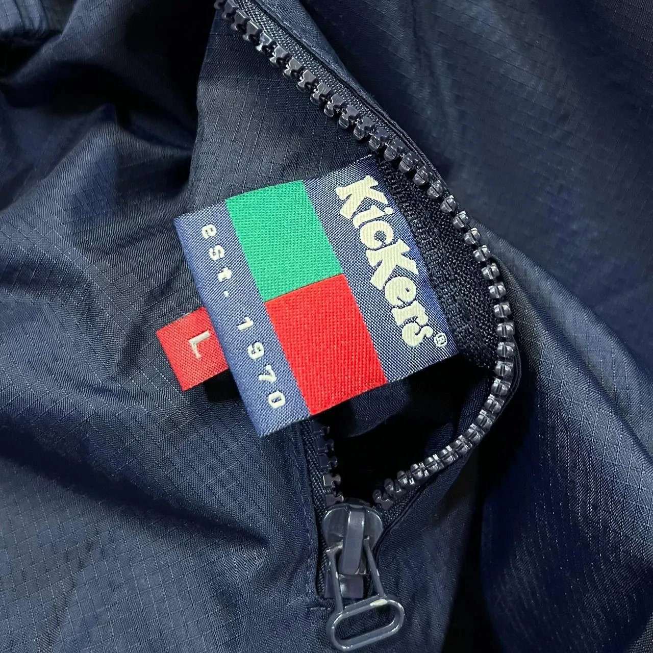 Vintage KICKERS Embroidered Mini Logo Reversible Fleece Windbreaker 1/2 Zip Pullover Jacket
