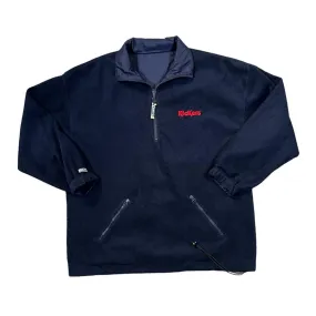 Vintage KICKERS Embroidered Mini Logo Reversible Fleece Windbreaker 1/2 Zip Pullover Jacket