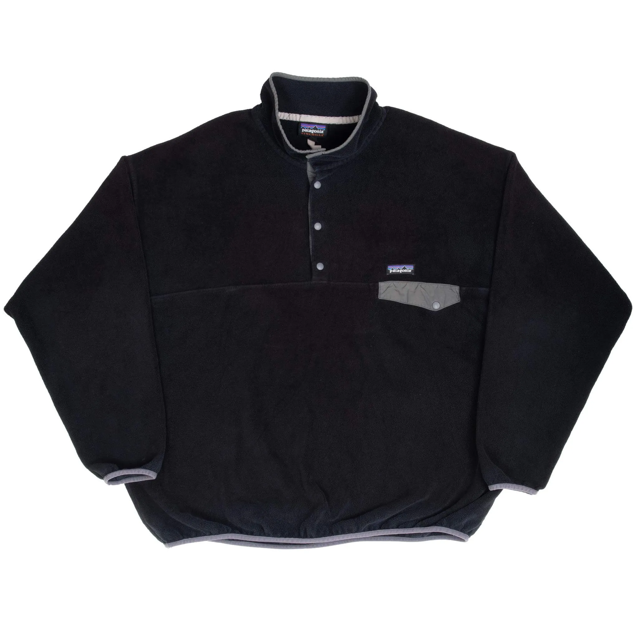VINTAGE PATAGONIA SYNCHILLA SNAP T BLACK PULLOVER FLEECE JACKET 2XL