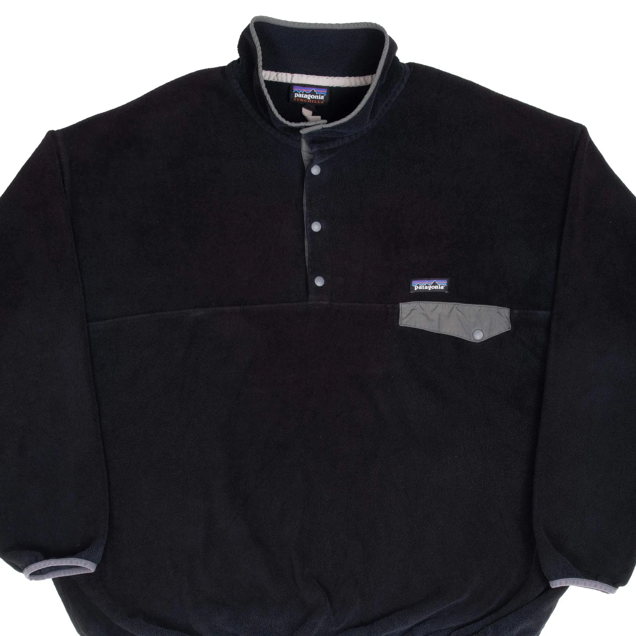 VINTAGE PATAGONIA SYNCHILLA SNAP T BLACK PULLOVER FLEECE JACKET 2XL