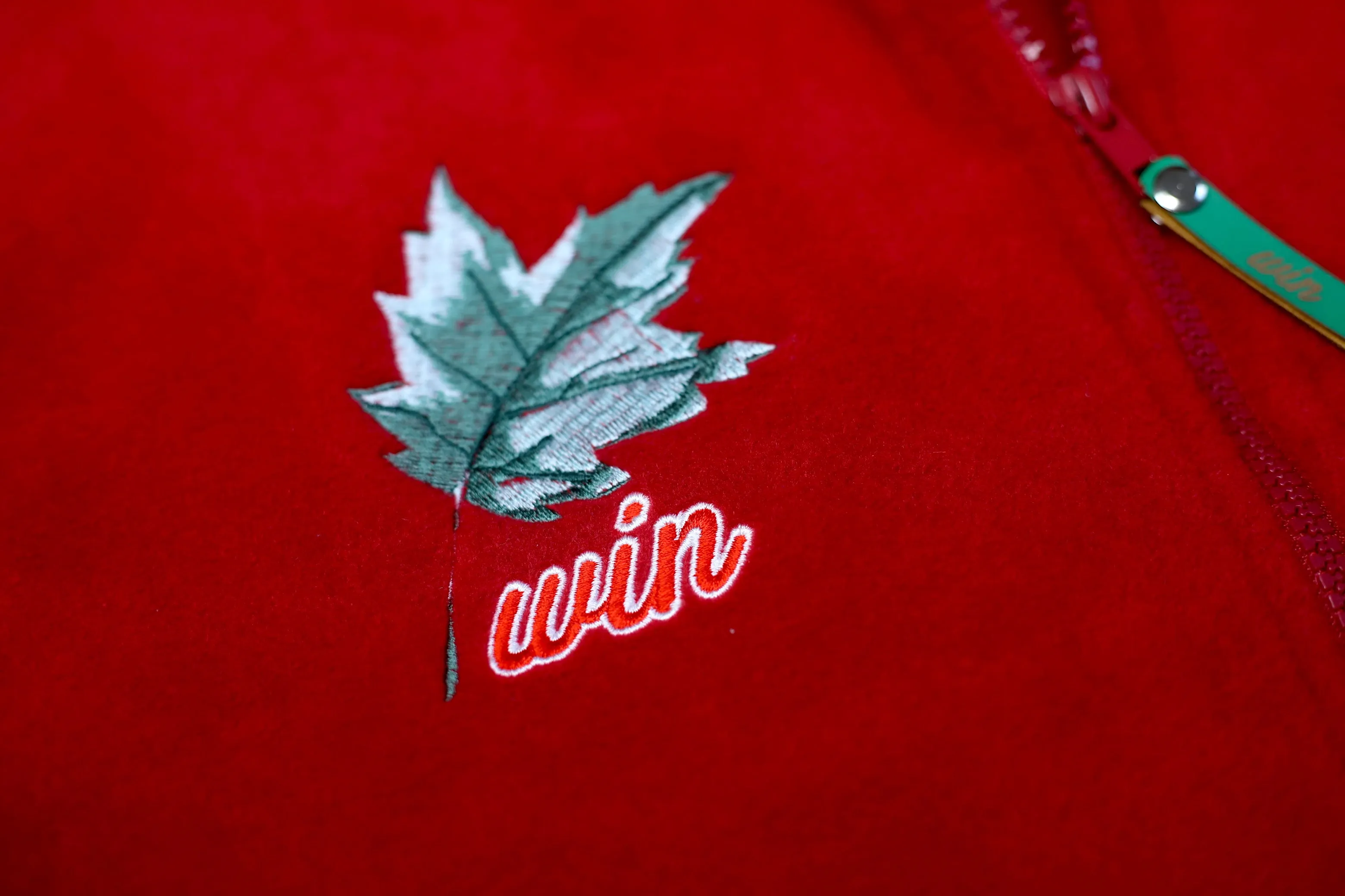 WIN Zip Up Micro Fleece Jacket - Cherry Red