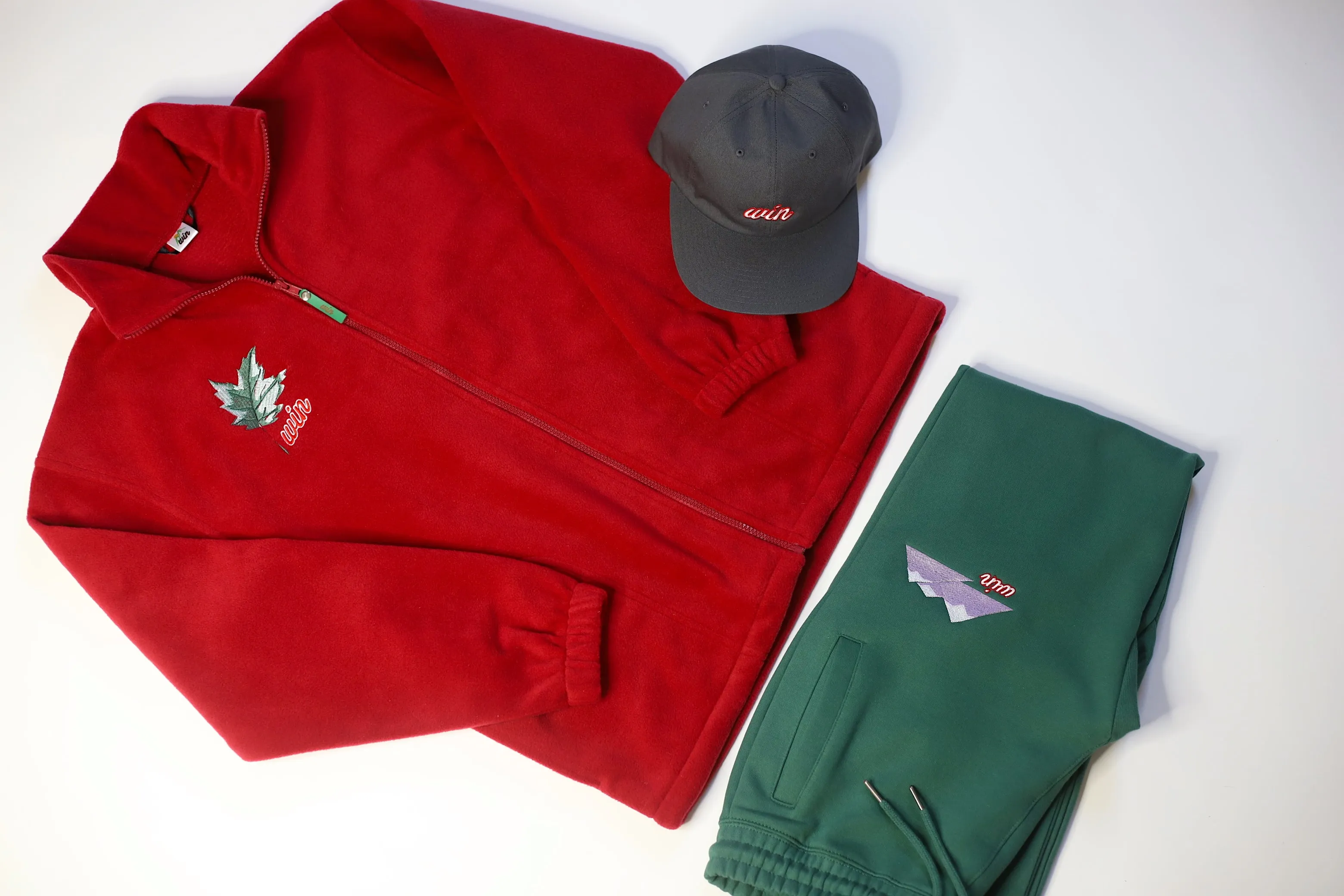 WIN Zip Up Micro Fleece Jacket - Cherry Red