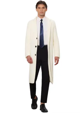 Winter Overcoat for Men's Single Breasted Notch Lapel Formal Trench Coats