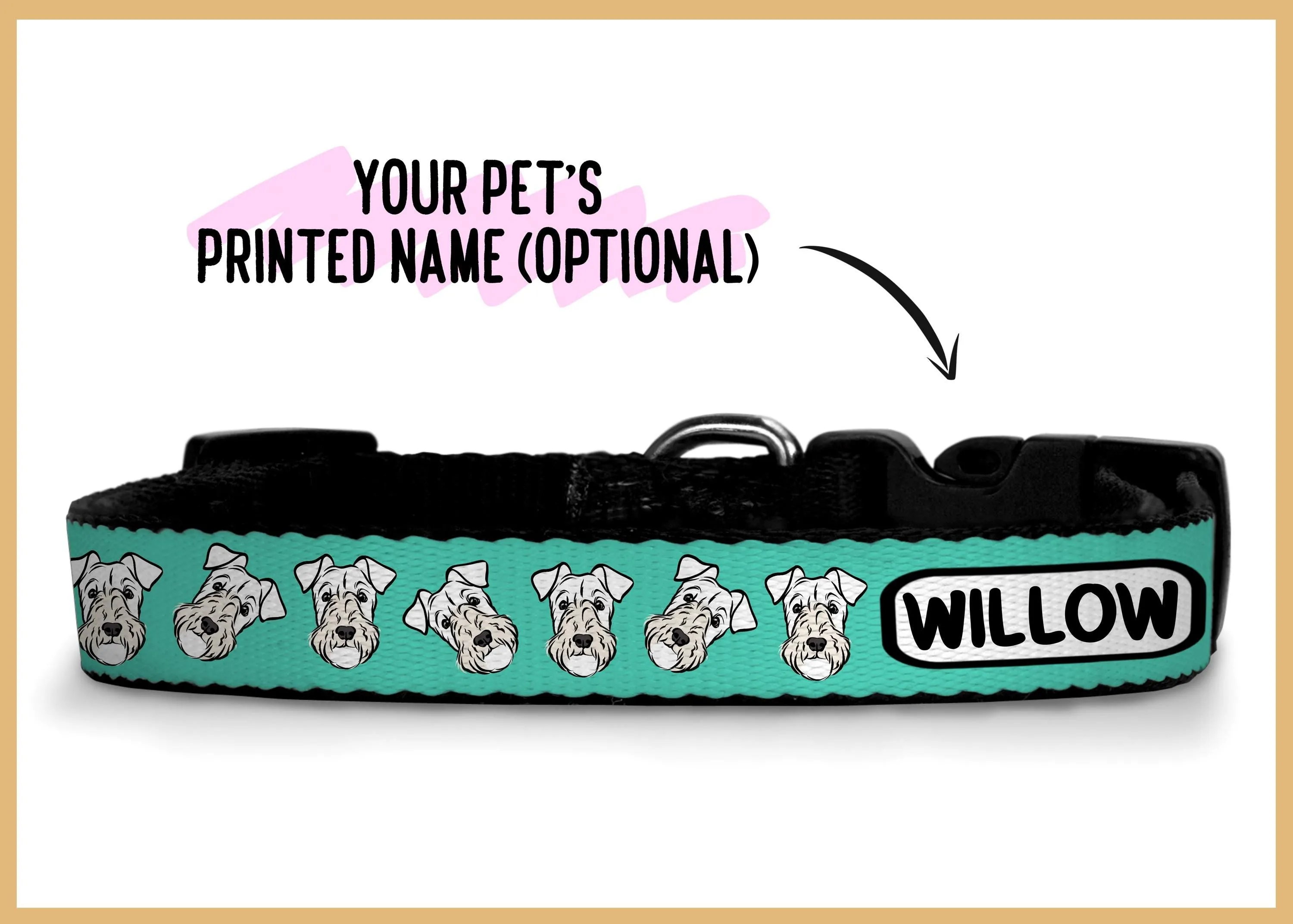Wire Fox Terrier Collar/Custom Pet Buckle Collar/Fox Terrier Breed Collar/ Cute Dog Face Pattern Collar/Pet Owner Gifts/ Fox Terrier Dog Mum