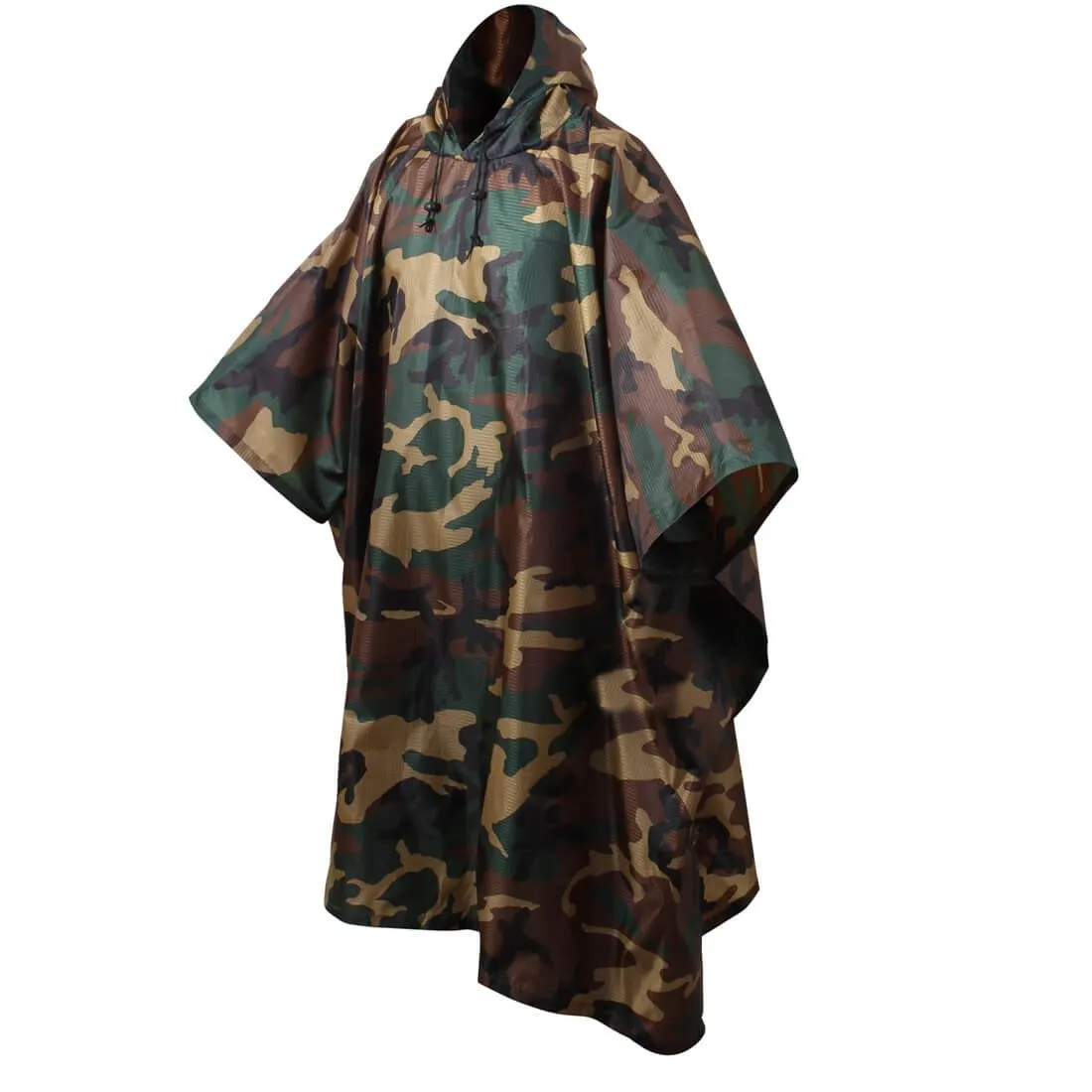 Woodland Camo G.I. Type Rip-Stop Poncho