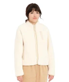 Wuzer Fuzzar Zip Fleece Jacket in Cloud